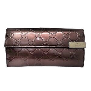 GUCCI W hook Long wallet purple enamel